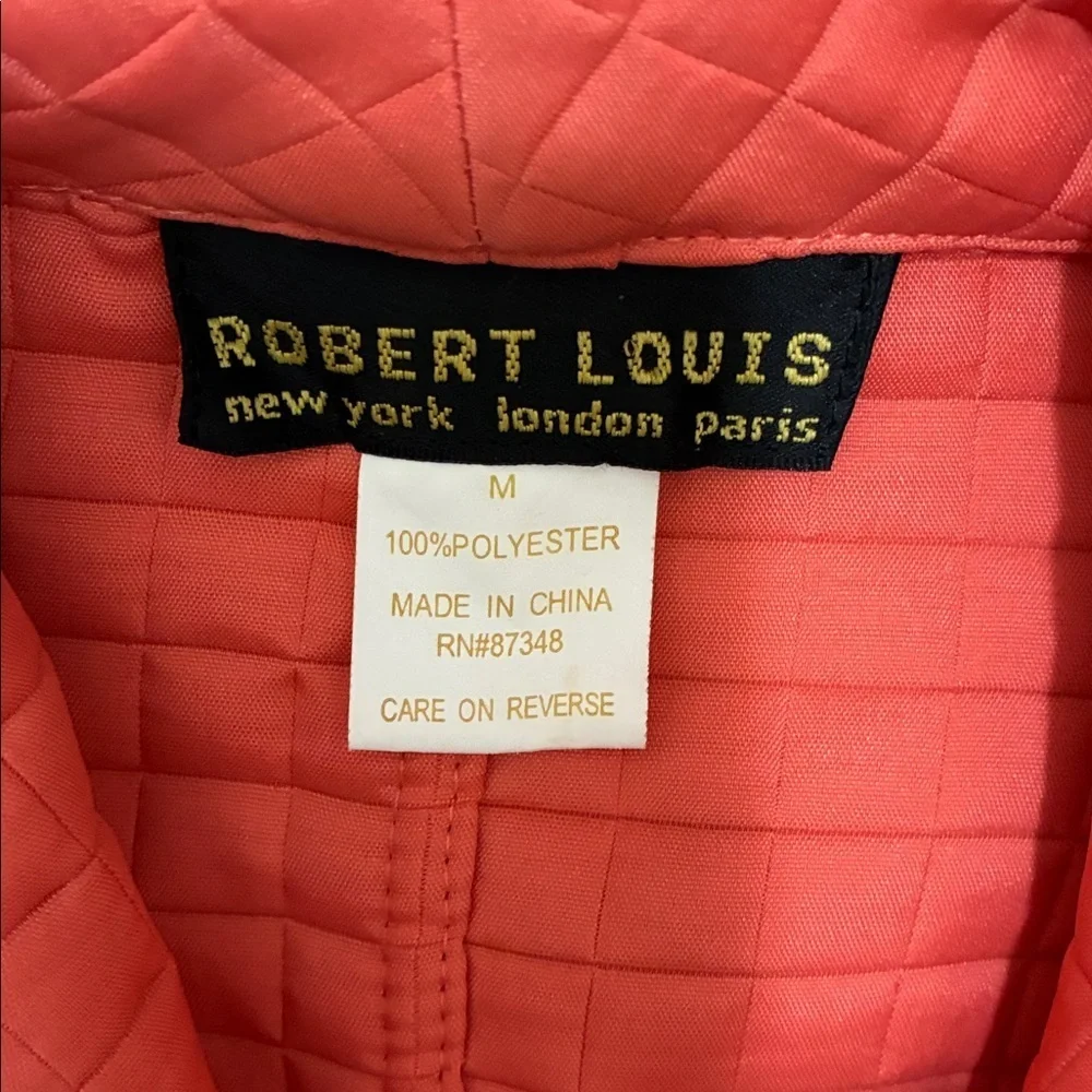 Robert Louis Coral Quilted Jacket Long Sleeves Cuffed Vintage Great Condition